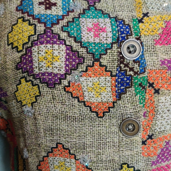 Hemant & Nandita Multi Sequence Mini Tan Dress - Picture 4 of 5